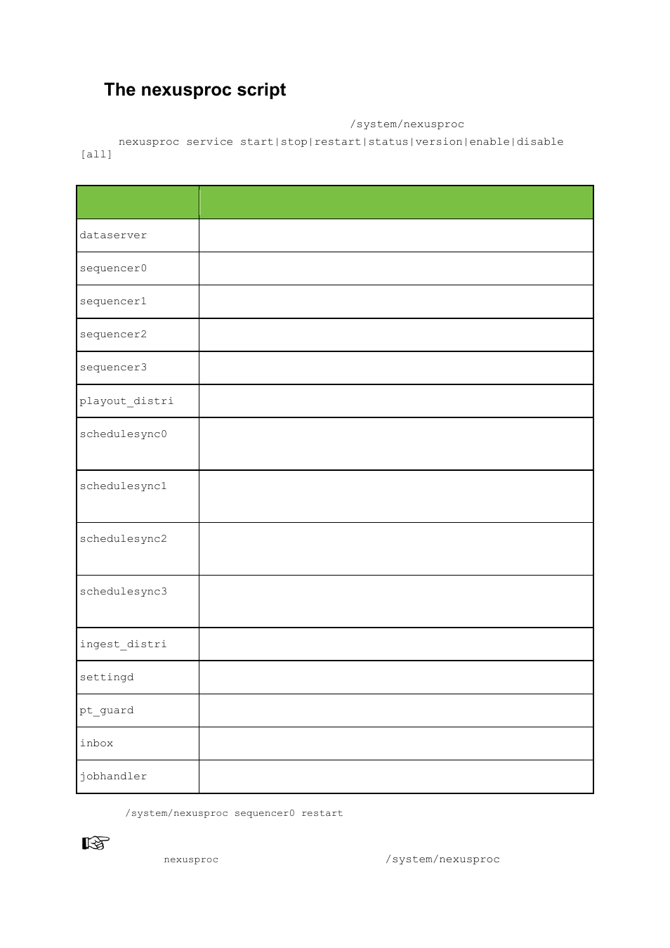 The nexusproc script, 9the nexusproc script | Grass Valley K2 Edge Engineering Manual v4.1 User Manual | Page 27 / 46