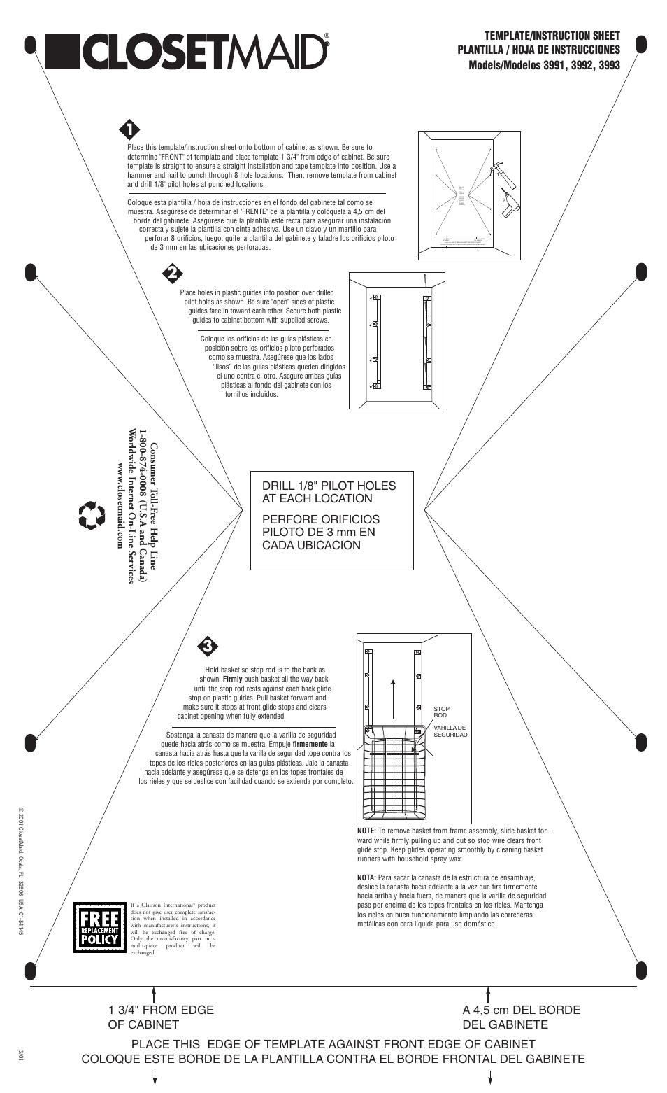 Closet Maid PLANTILLA 3993 User Manual | 1 page