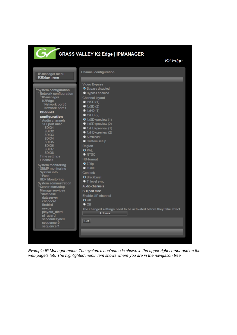 Starting the ip manager web interface | Grass Valley K2 Edge Installation v.4.1.0 User Manual | Page 21 / 54