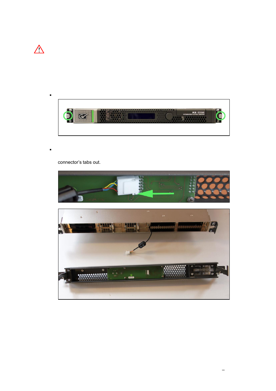 Replacing the front bezel | Grass Valley K2 Edge Installation v.4.1.0 User Manual | Page 28 / 54