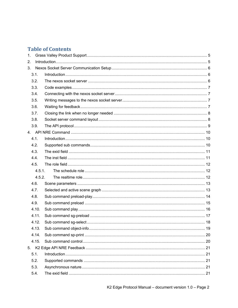 Grass Valley K2 Edge Protocol Manual v1.0 User Manual | Page 2 / 52