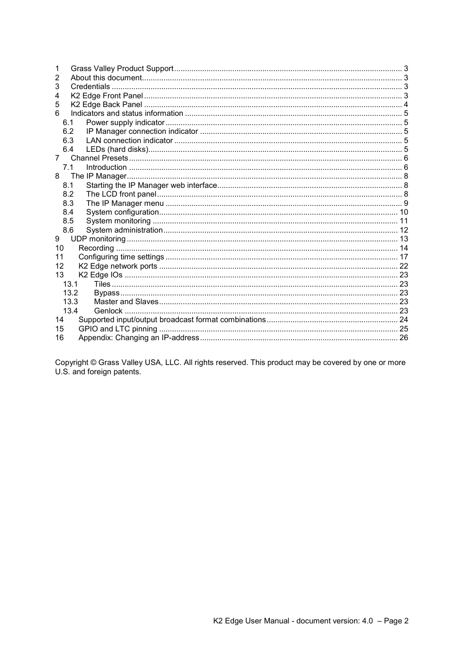 Grass Valley K2 Edge User Manual v.4.0 User Manual | Page 2 / 26