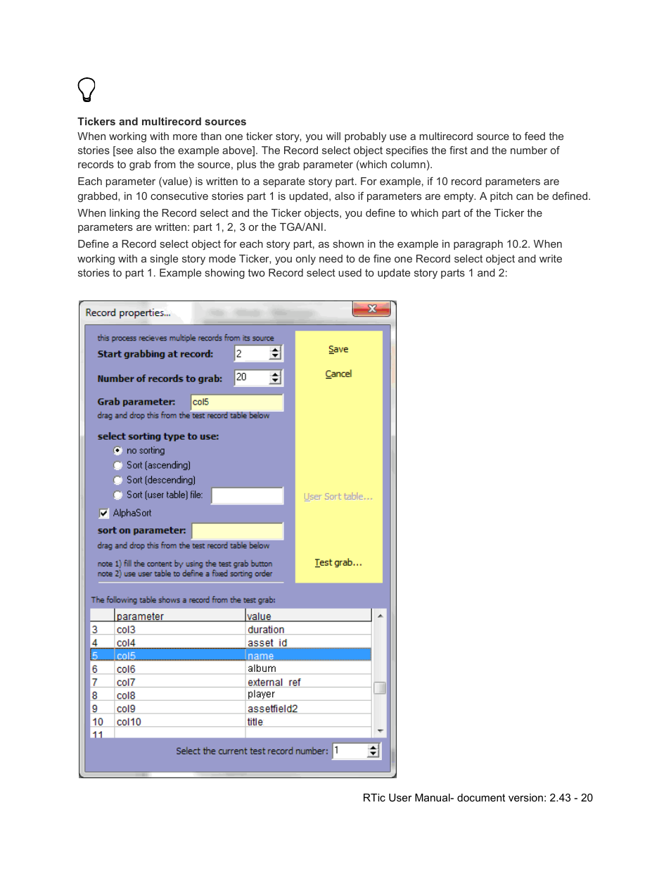 Grass Valley RTic v.2.43 User Manual | Page 20 / 63