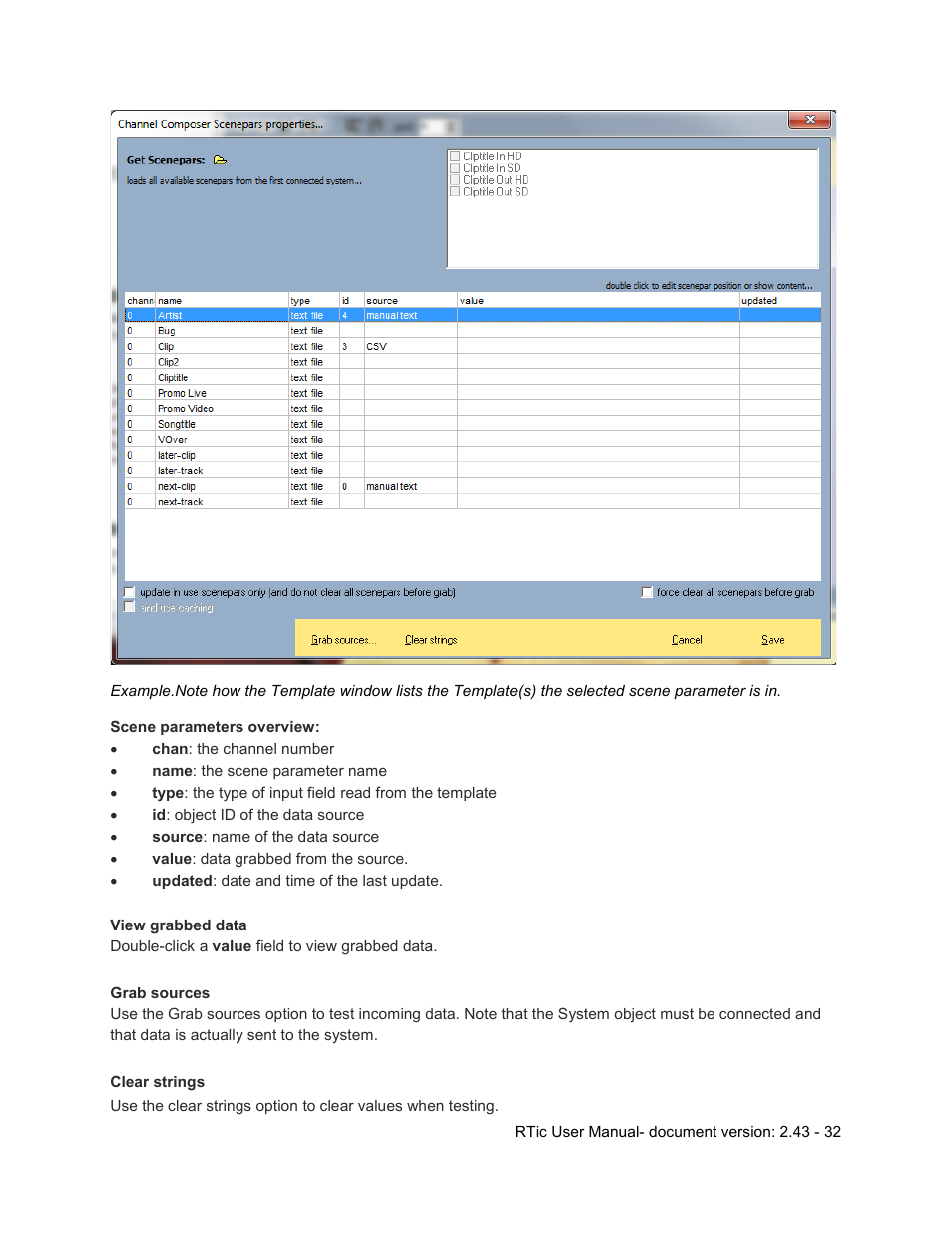 Grass Valley RTic v.2.43 User Manual | Page 32 / 63
