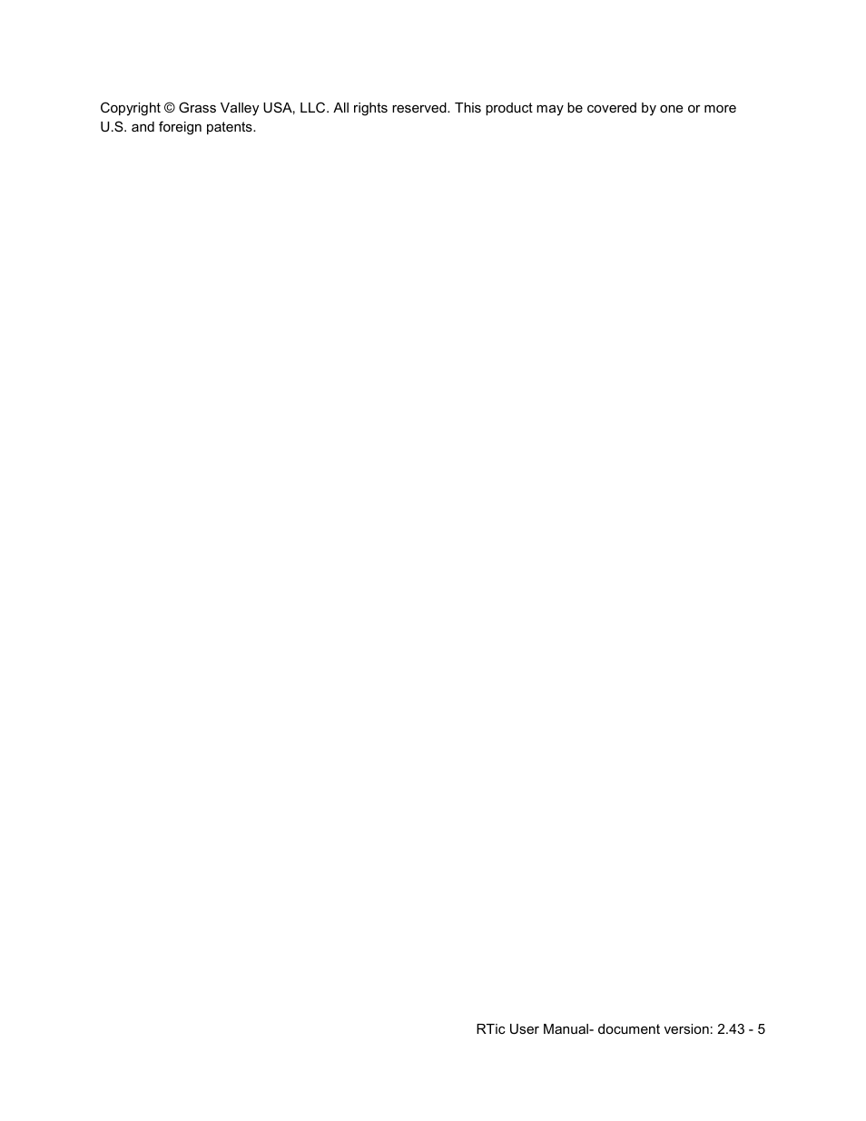 Grass Valley RTic v.2.43 User Manual | Page 5 / 63