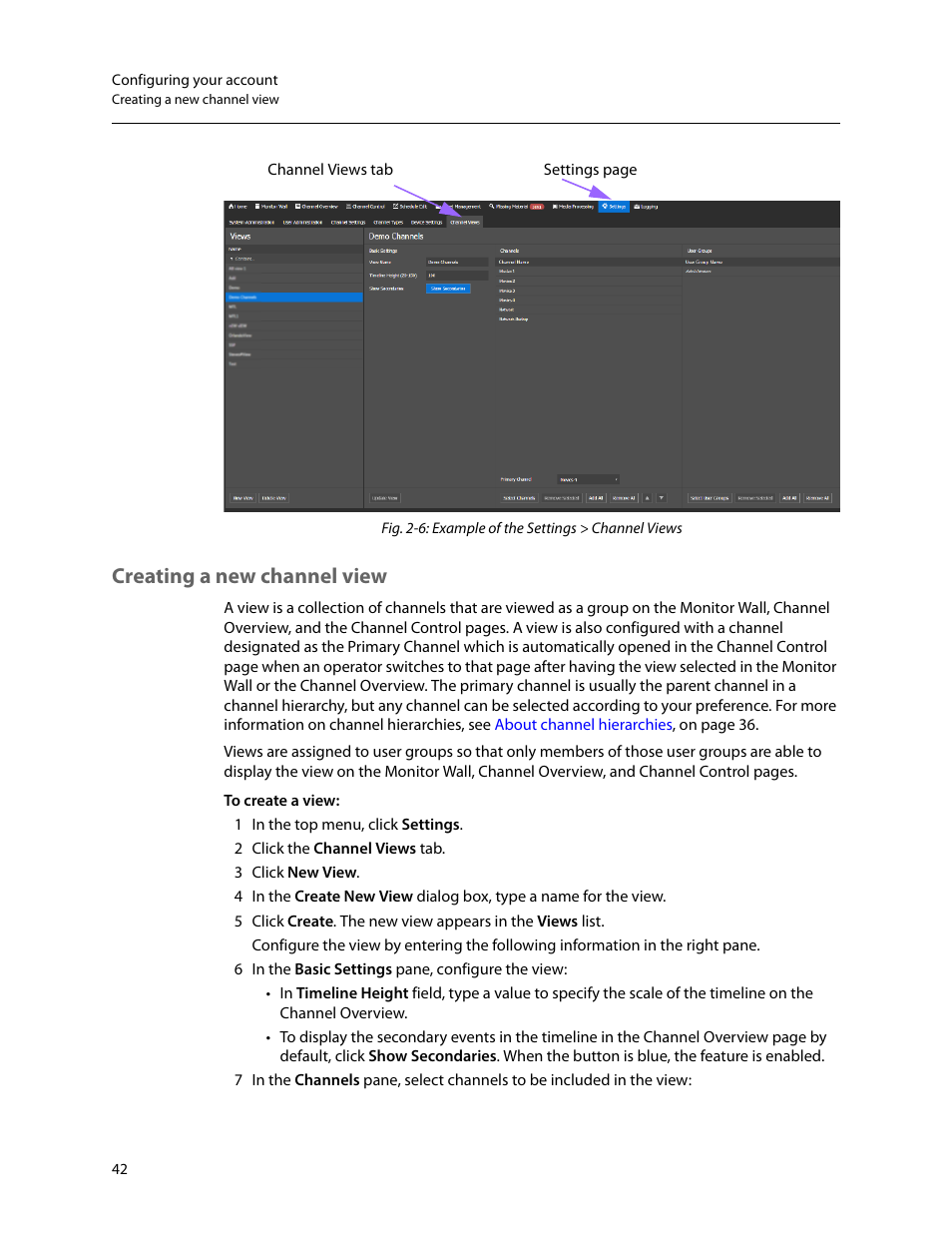 Creating a new channel view | Grass Valley GV STRATUS Playout v.2.0 User Manual | Page 42 / 141