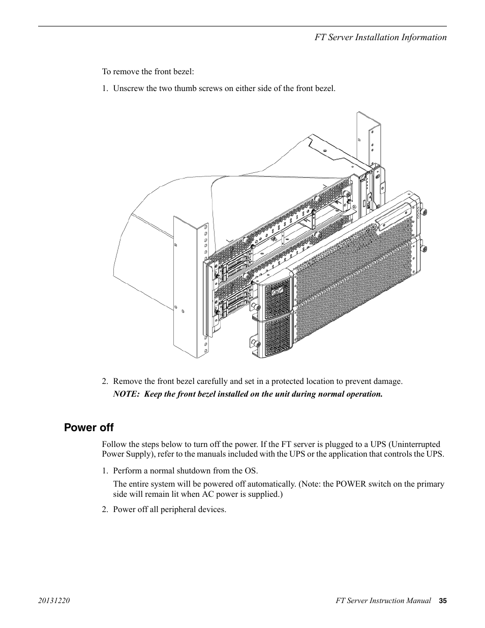 Power off | Grass Valley FT Server User Manual | Page 35 / 96