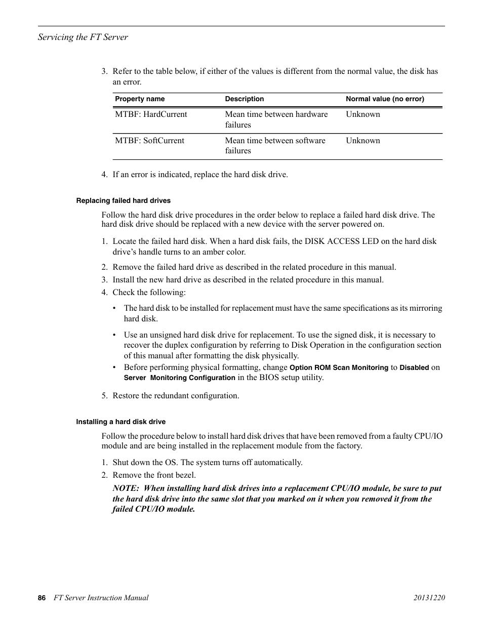 Replacing failed hard drives, Installing a hard disk drive | Grass Valley FT Server User Manual | Page 86 / 96