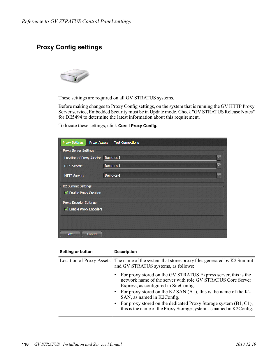 Proxy config settings | Grass Valley GV STRATUS Installation v.3.1 User Manual | Page 116 / 510