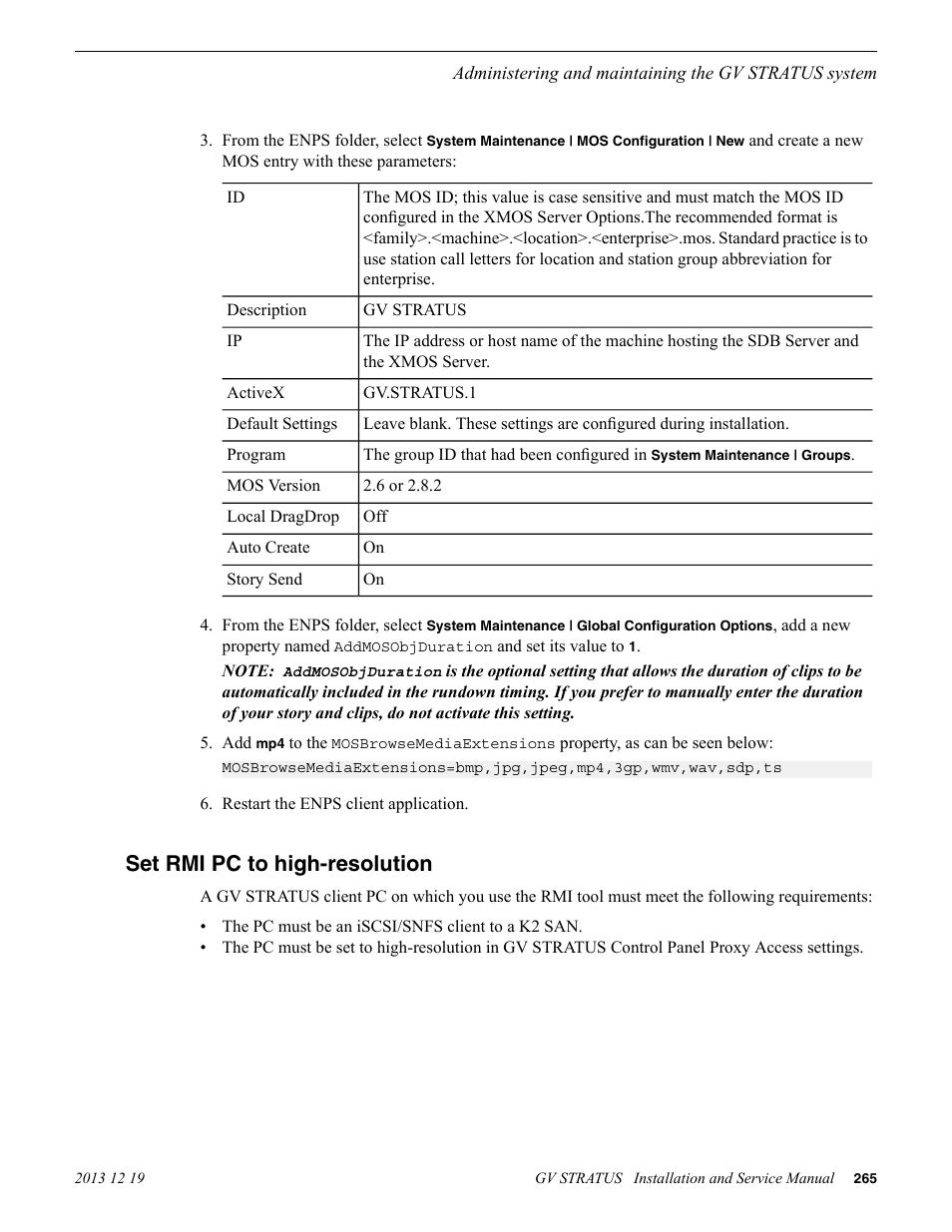 Set rmi pc to high-resolution | Grass Valley GV STRATUS Installation v.3.1 User Manual | Page 265 / 510