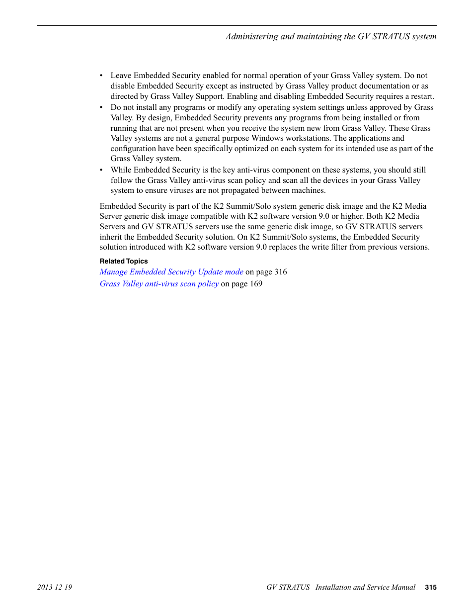 Grass Valley GV STRATUS Installation v.3.1 User Manual | Page 315 / 510