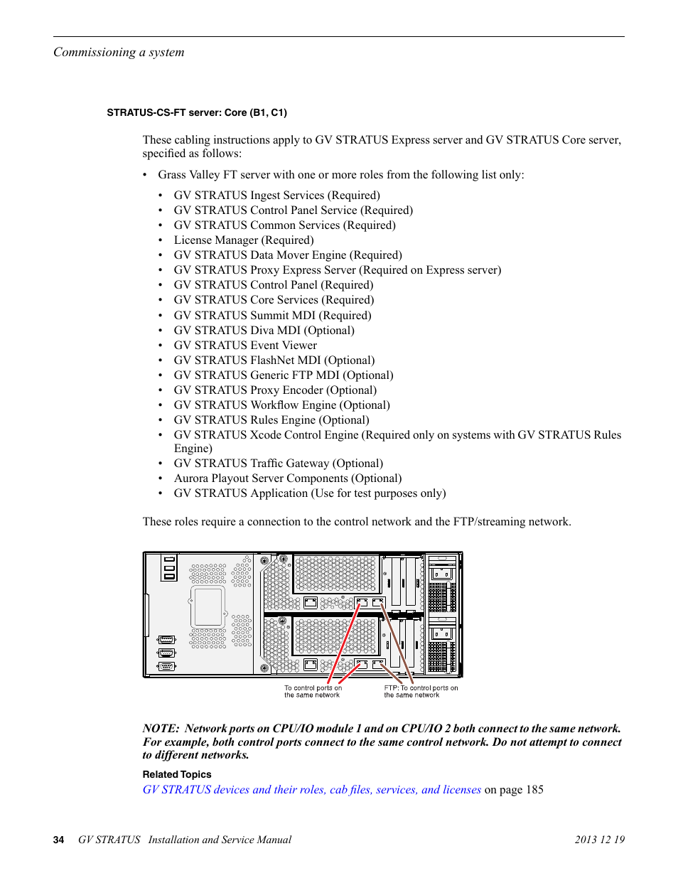 Stratus-cs-ft server: core (b1, c1) | Grass Valley GV STRATUS Installation v.3.1 User Manual | Page 34 / 510