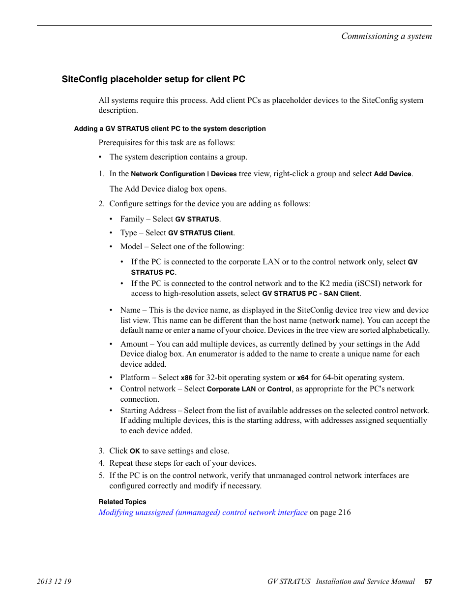 Siteconfig placeholder setup for client pc | Grass Valley GV STRATUS Installation v.3.1 User Manual | Page 57 / 510