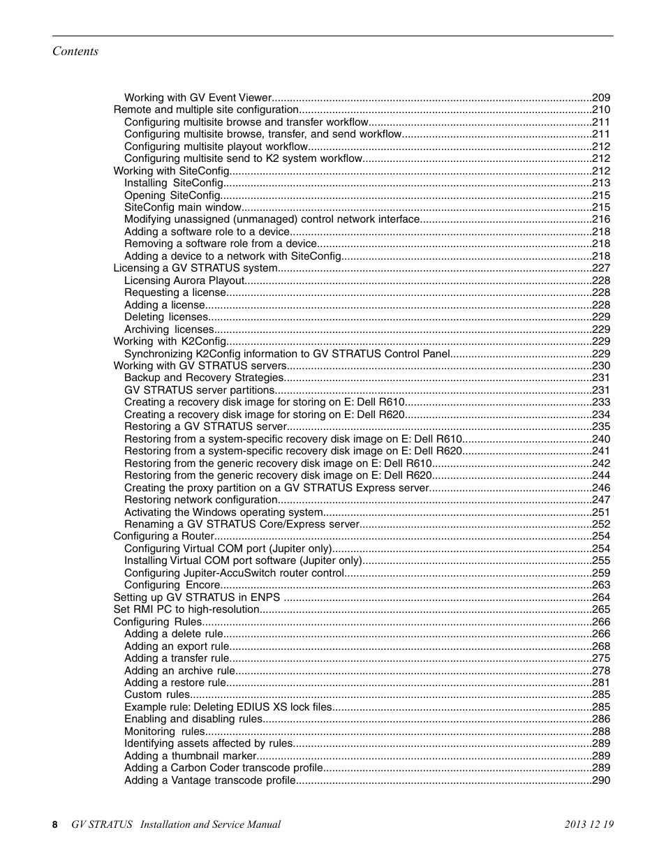 Grass Valley GV STRATUS Installation v.3.1 User Manual | Page 8 / 510