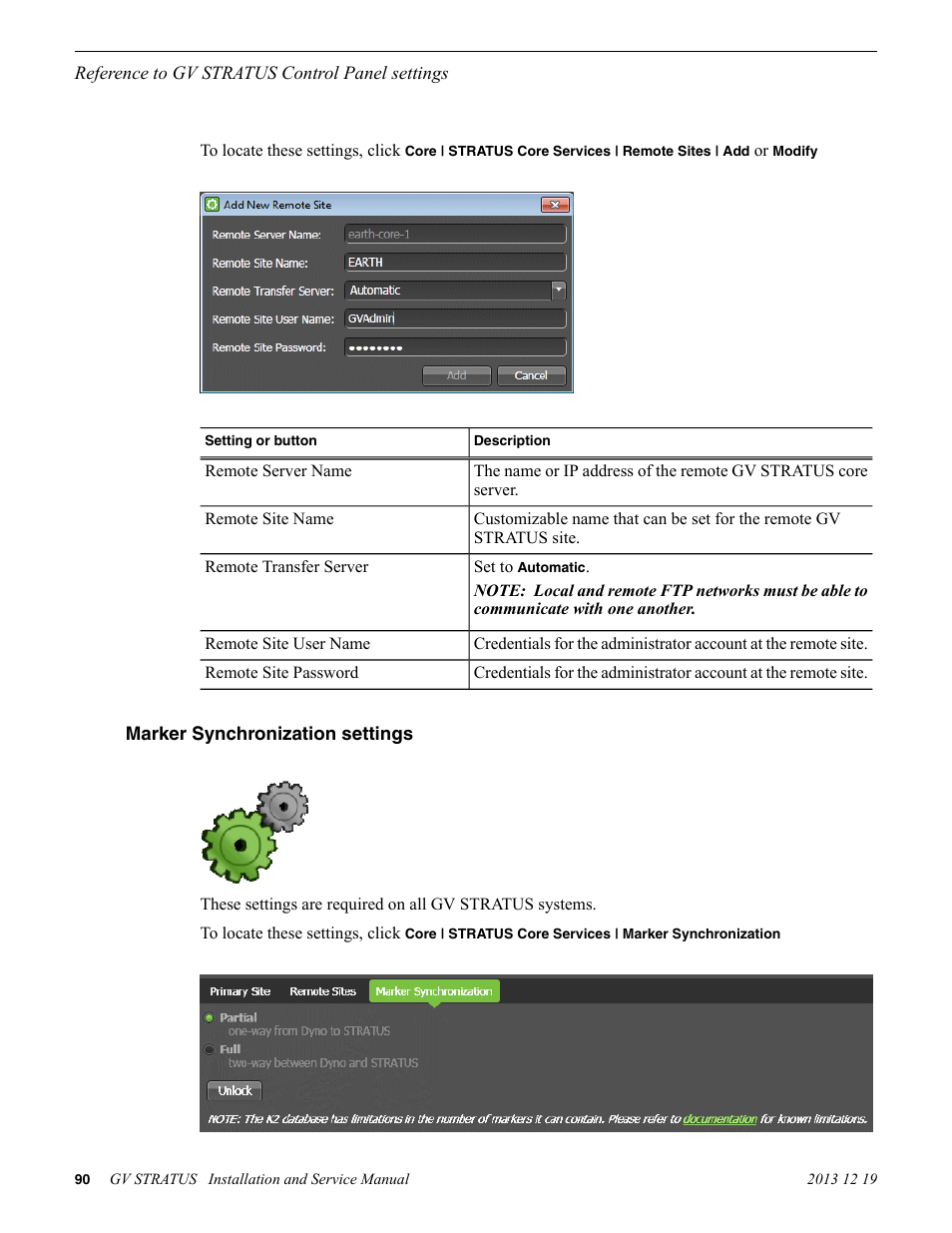 Marker synchronization settings | Grass Valley GV STRATUS Installation v.3.1 User Manual | Page 90 / 510