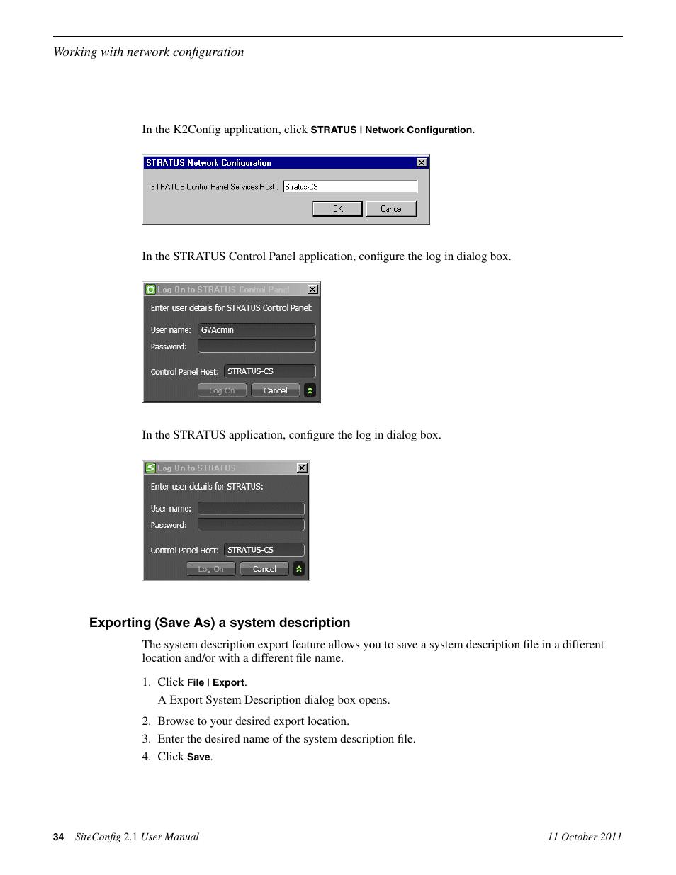 Exporting (save as) a system description | Grass Valley SiteConfig v.2.1 User Manual | Page 34 / 102