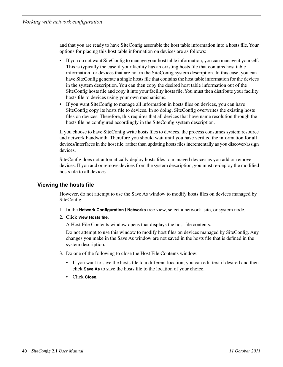 Viewing the hosts file | Grass Valley SiteConfig v.2.1 User Manual | Page 40 / 102