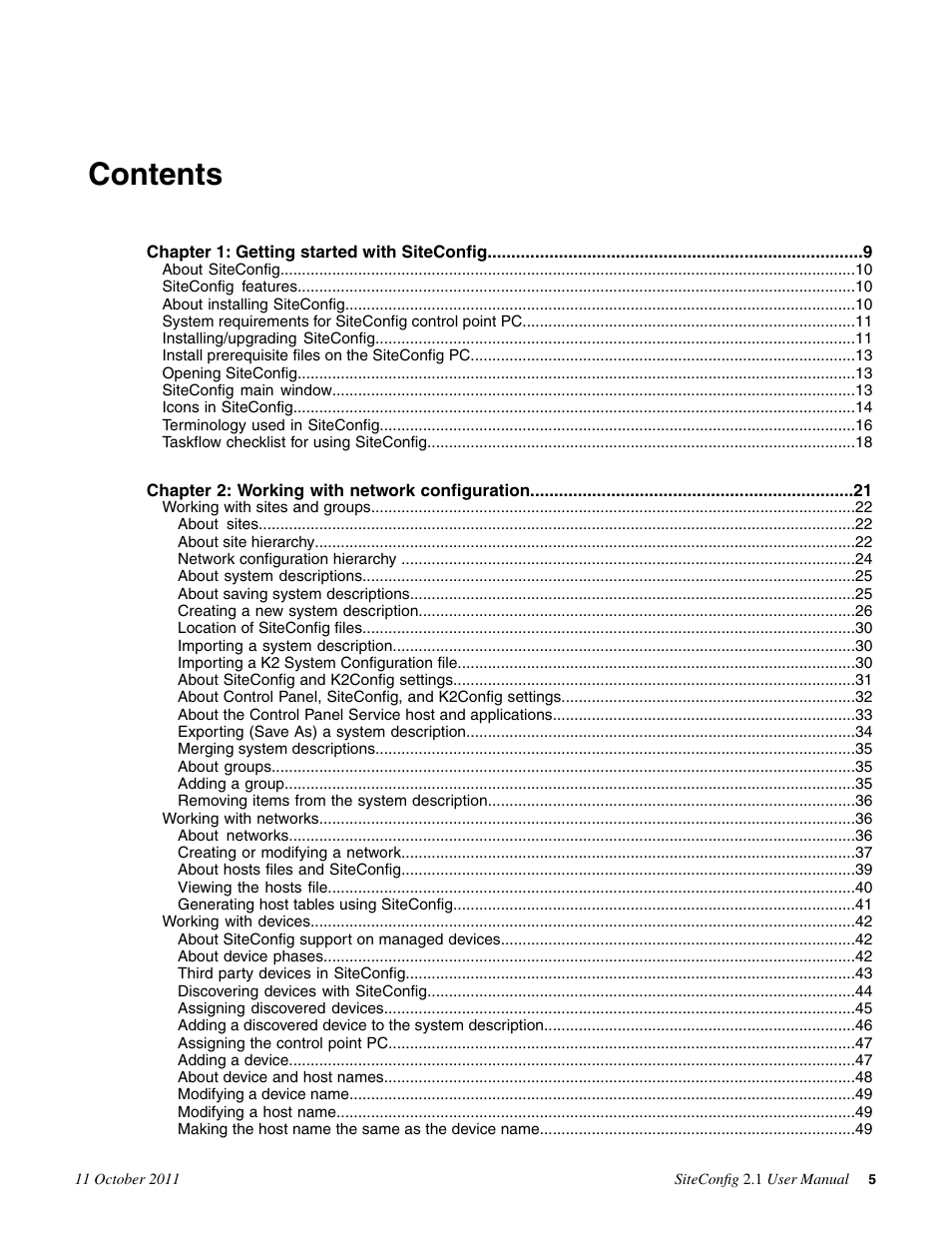 Grass Valley SiteConfig v.2.1 User Manual | Page 5 / 102