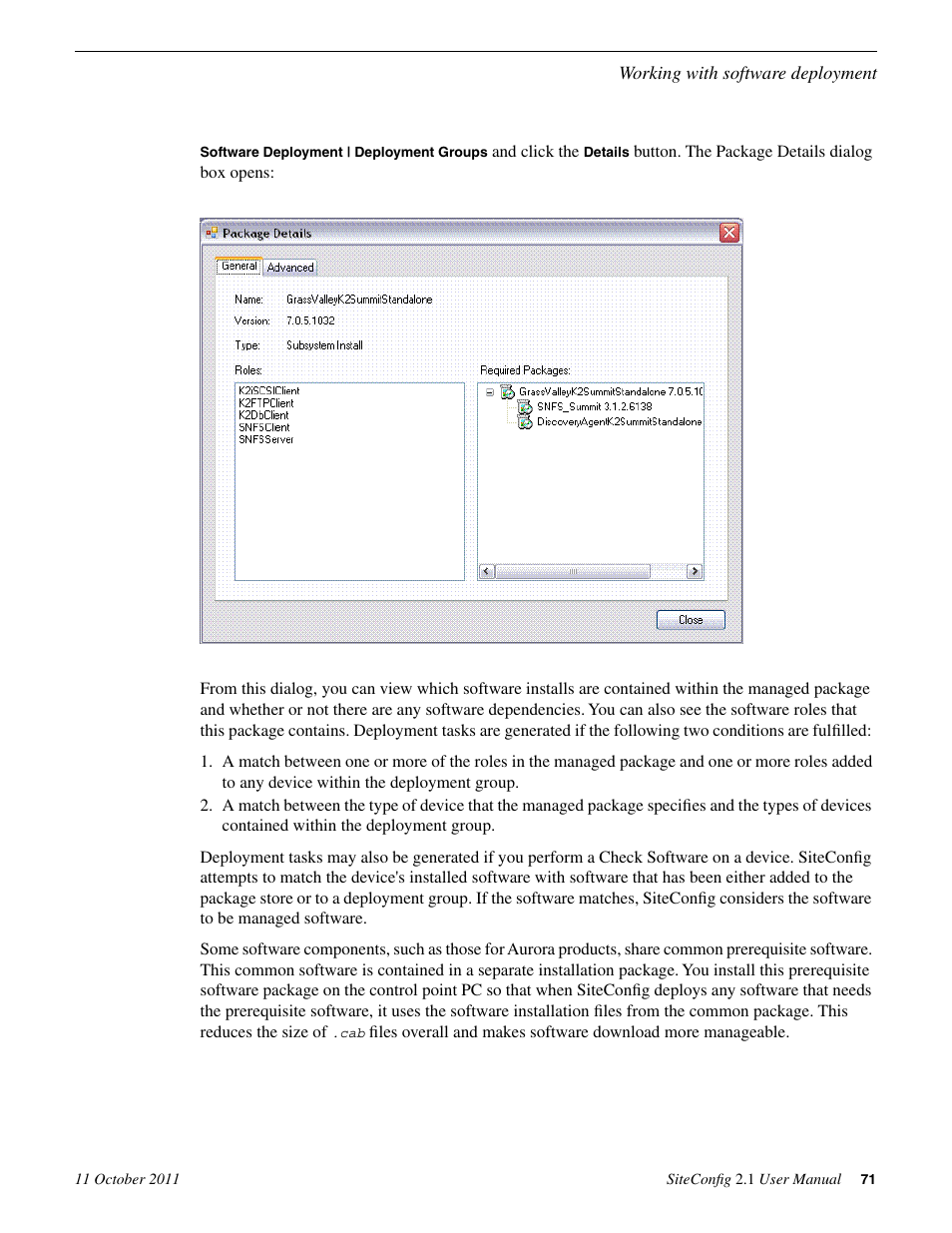 Grass Valley SiteConfig v.2.1 User Manual | Page 71 / 102