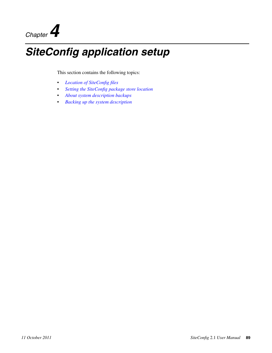 Siteconfig application setup, Chapter 4: siteconfig application setup | Grass Valley SiteConfig v.2.1 User Manual | Page 89 / 102