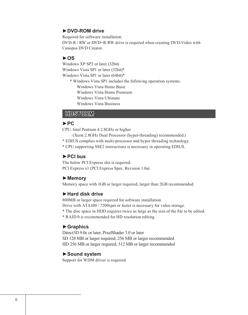 Hdstorm | Grass Valley EDIUS 5 User Manual | Page 10 / 52