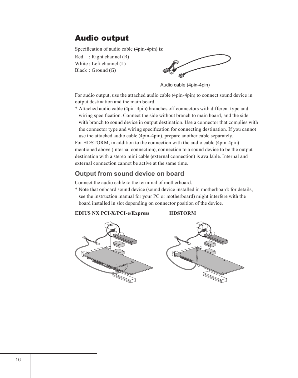 Audio output | Grass Valley EDIUS 5 User Manual | Page 18 / 52
