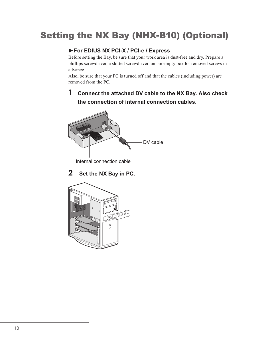 Setting the nx bay (nhx-b10) (optional) | Grass Valley EDIUS 5 User Manual | Page 20 / 52