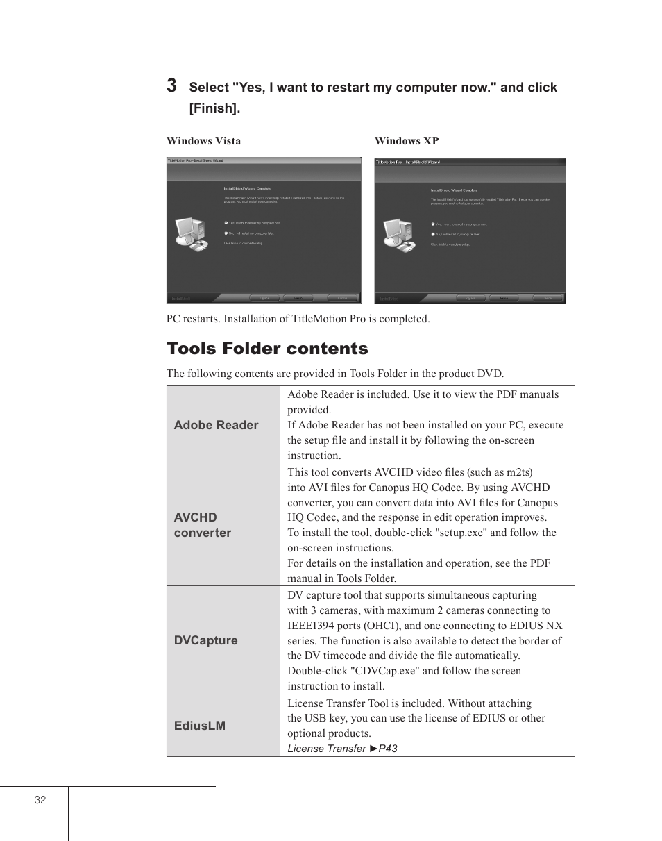 Tools folder contents | Grass Valley EDIUS 5 User Manual | Page 34 / 52