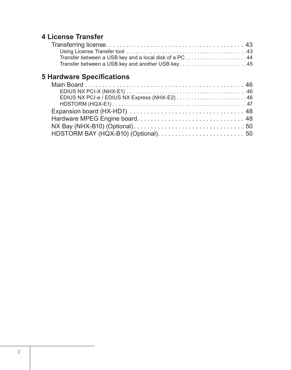 4 license transfer, 5 hardware specifications | Grass Valley EDIUS 5 User Manual | Page 4 / 52