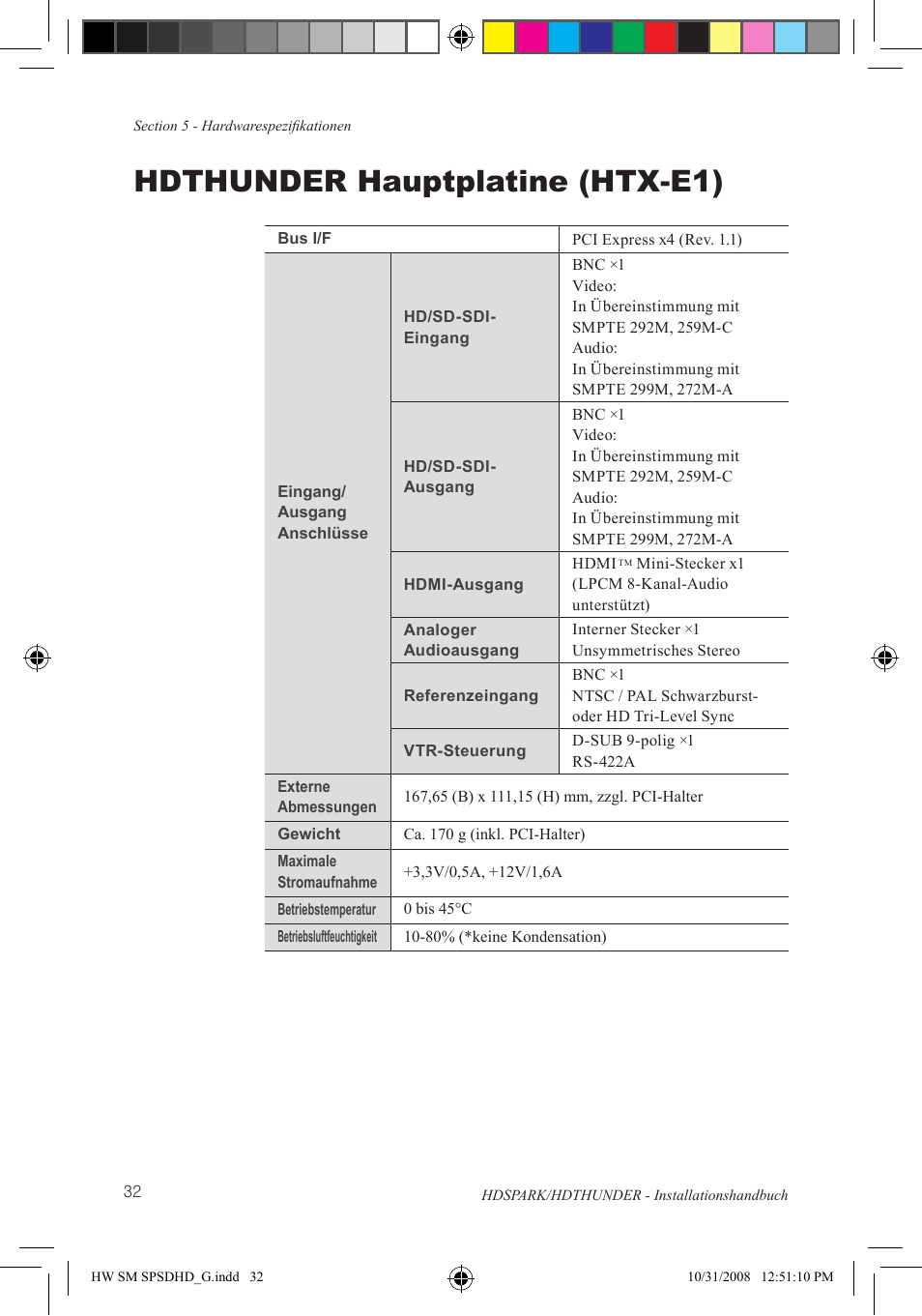 Hdthunder hauptplatine (htx-e1) | Grass Valley HSPARK User Manual | Page 118 / 120