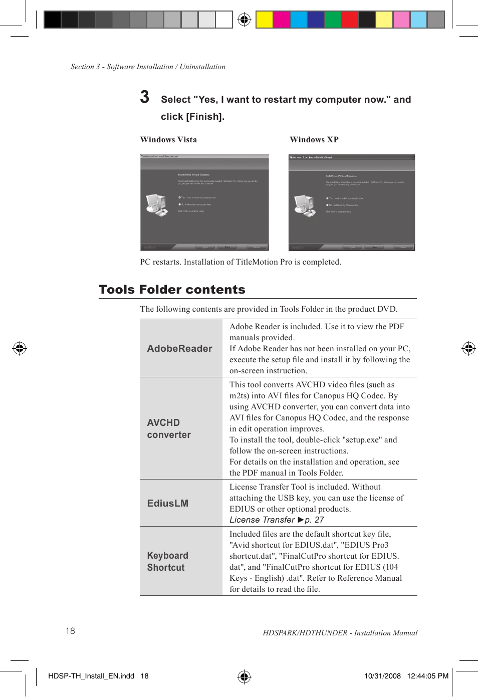 Tools folder contents | Grass Valley HSPARK User Manual | Page 24 / 120