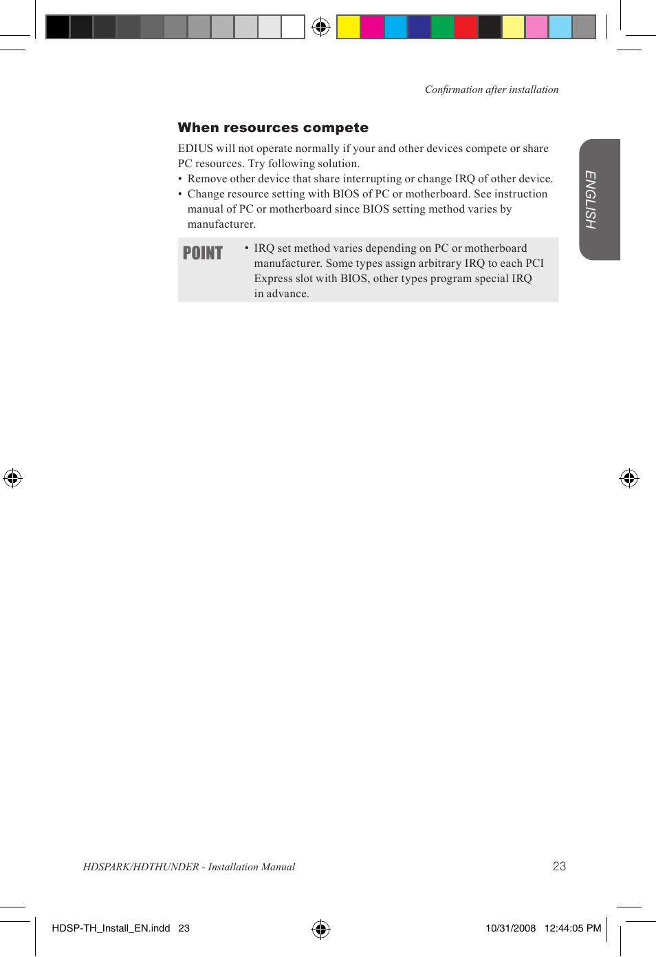 Point | Grass Valley HSPARK User Manual | Page 29 / 120