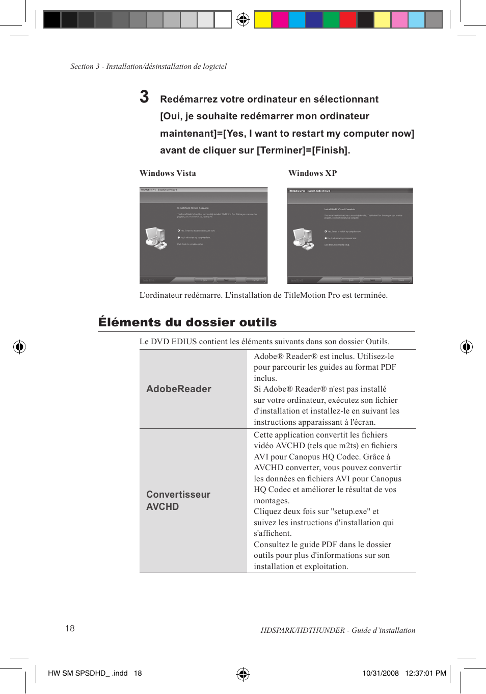 Éléments du dossier outils | Grass Valley HSPARK User Manual | Page 64 / 120
