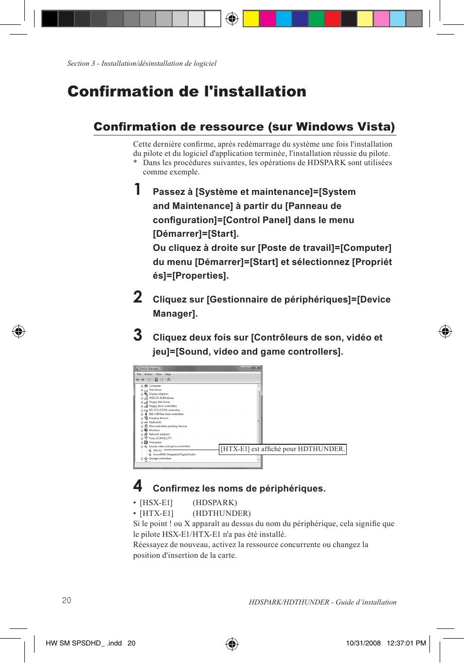 Confirmation de l'installation, Confirmation de ressource (sur windows vista) | Grass Valley HSPARK User Manual | Page 66 / 120