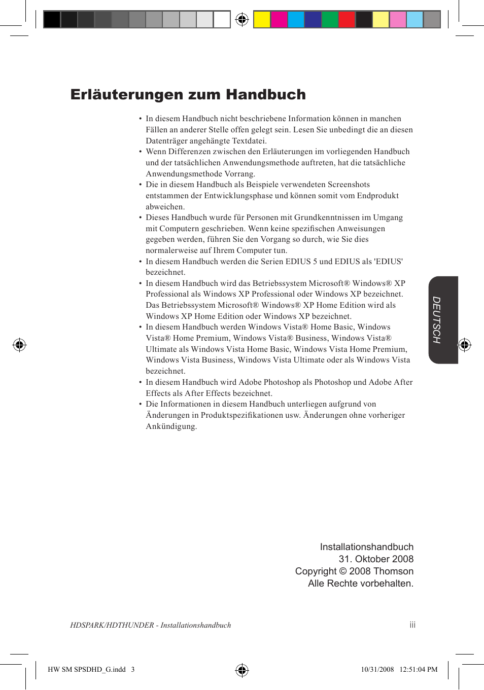 Erläuterungen zum handbuch | Grass Valley HSPARK User Manual | Page 83 / 120