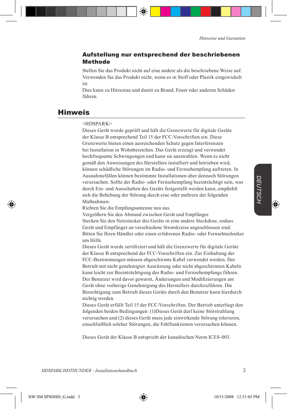 Hinweis | Grass Valley HSPARK User Manual | Page 89 / 120