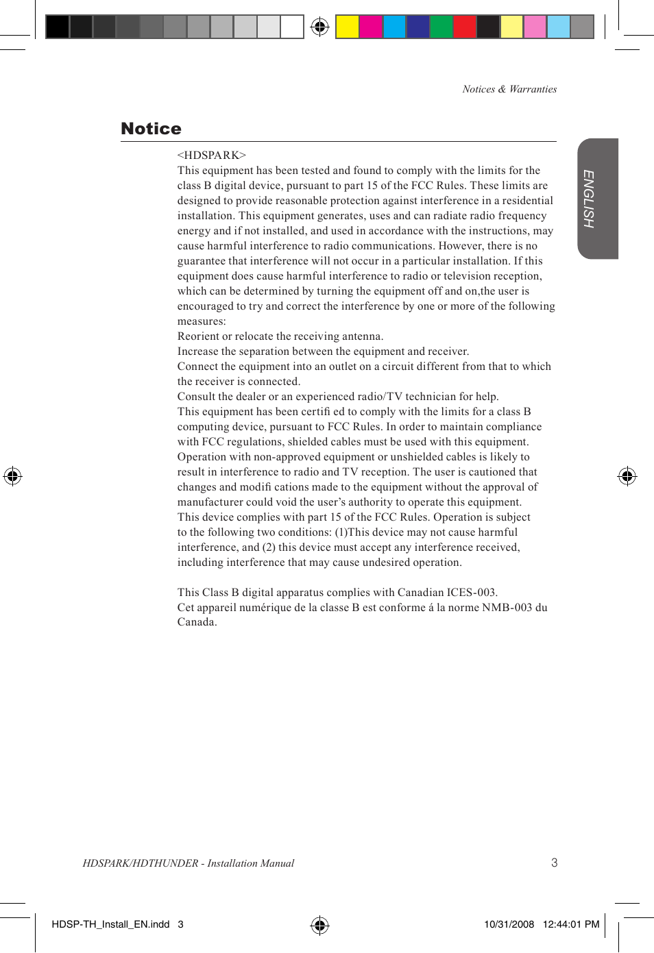 Notice | Grass Valley HSPARK User Manual | Page 9 / 120