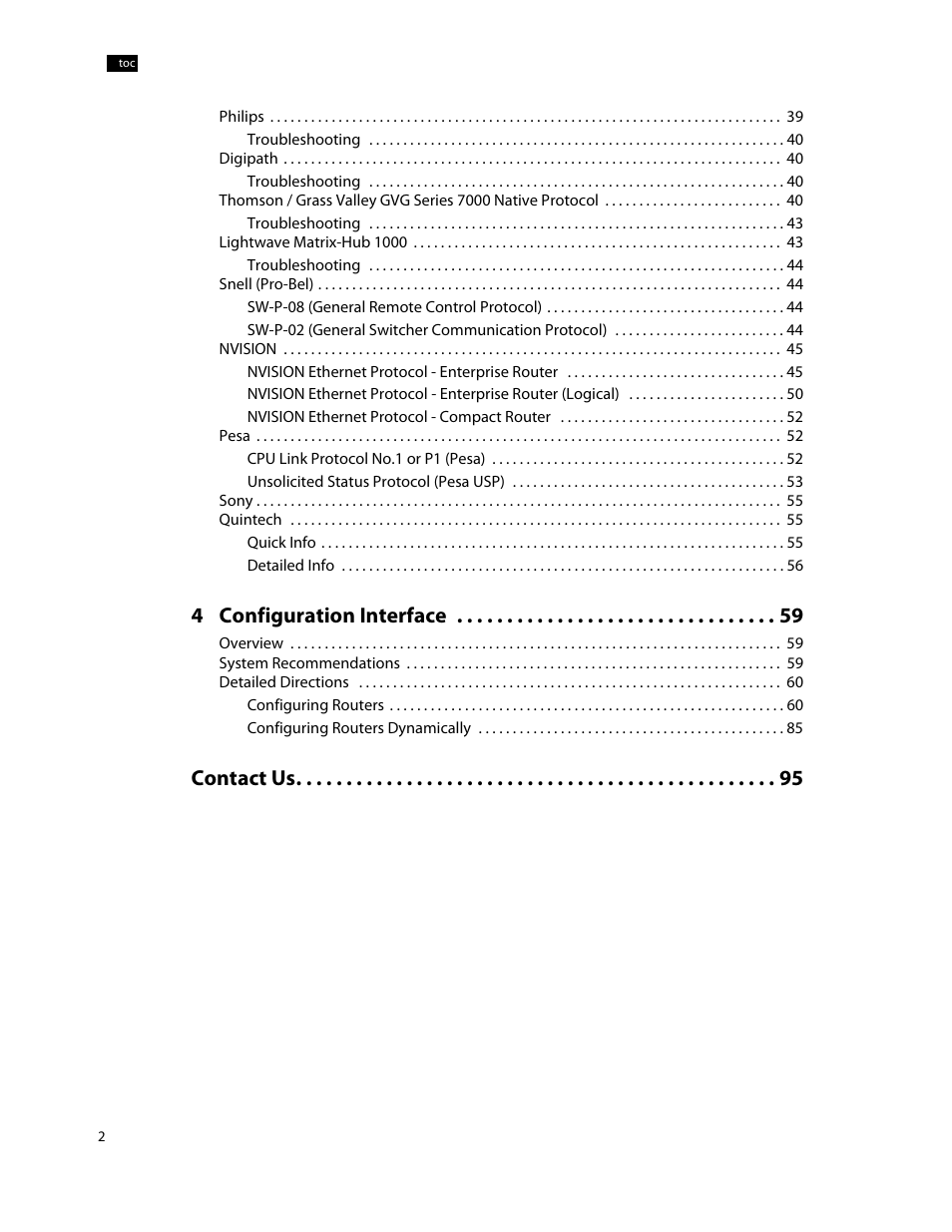 4 configuration interface, Contact us | Grass Valley iRouter v.6.01 User Manual | Page 4 / 100