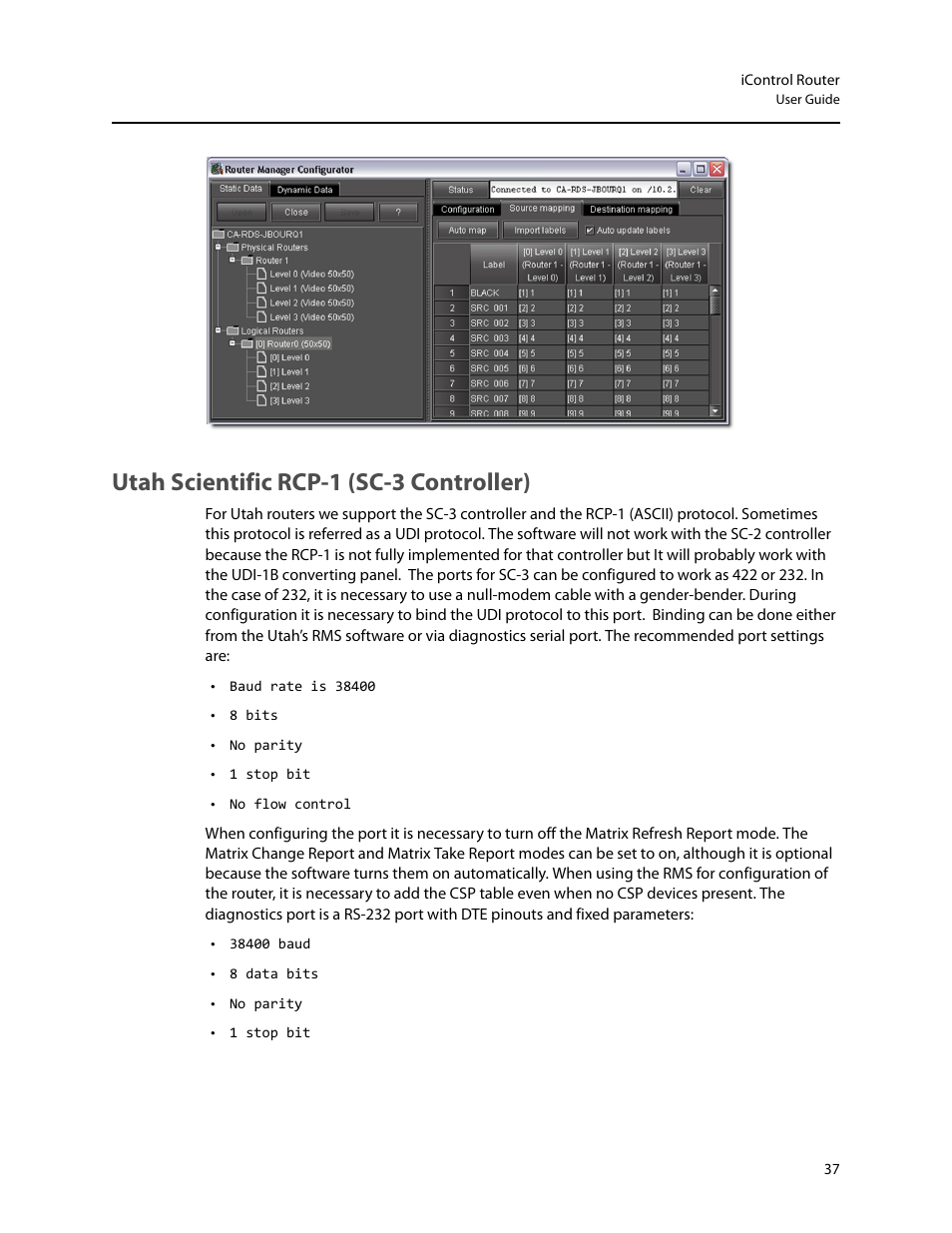 Utah scientific rcp-1 (sc-3 controller) | Grass Valley iRouter v.6.01 User Manual | Page 41 / 100