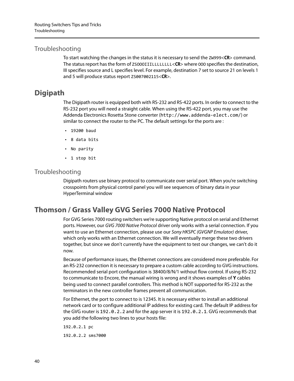 Troubleshooting, Digipath | Grass Valley iRouter v.6.01 User Manual | Page 44 / 100