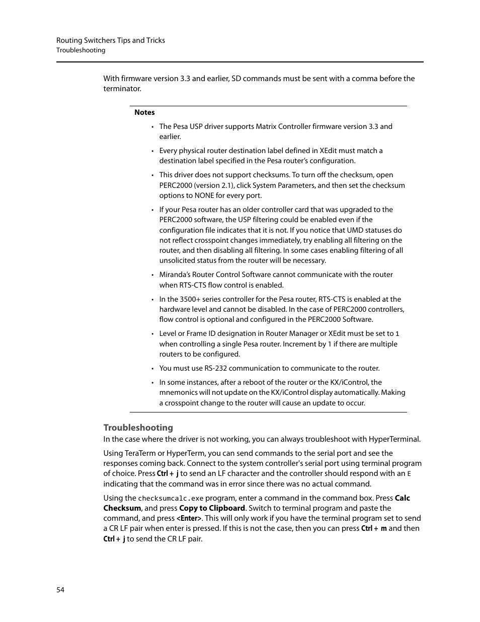 Troubleshooting | Grass Valley iRouter v.6.01 User Manual | Page 58 / 100