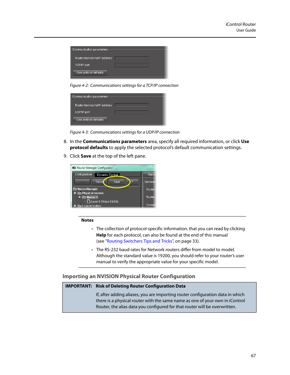 Importing an nvision physical router configuration | Grass Valley iRouter v.6.01 User Manual | Page 71 / 100