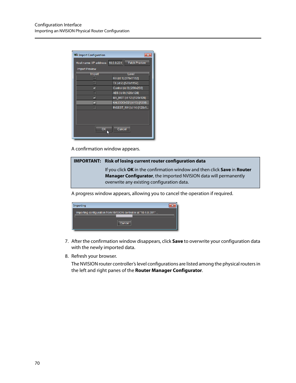 Grass Valley iRouter v.6.01 User Manual | Page 74 / 100