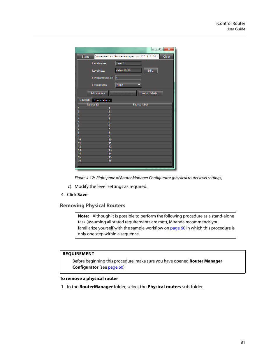 Removing physical routers | Grass Valley iRouter v.6.01 User Manual | Page 85 / 100