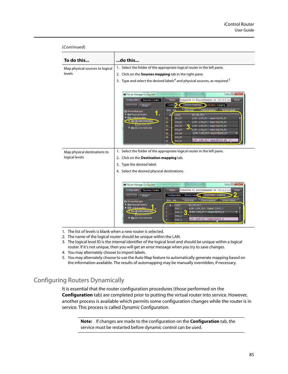 Configuring routers dynamically | Grass Valley iRouter v.6.01 User Manual | Page 89 / 100