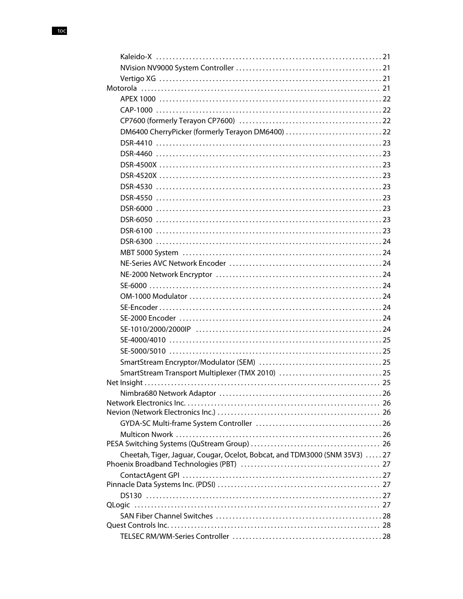 Grass Valley iControl Supported Devices V.1 User Manual | Page 6 / 48