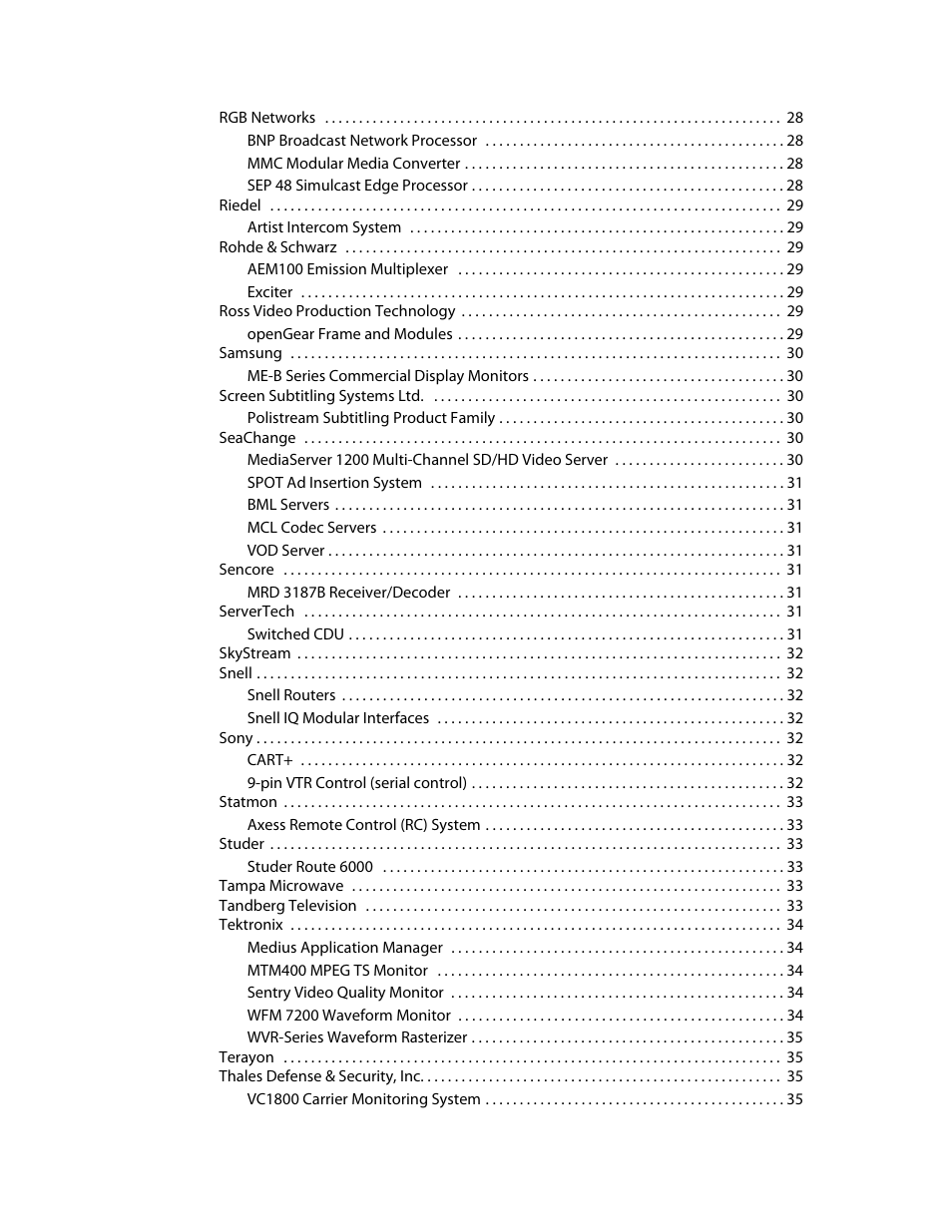 Grass Valley iControl Supported Devices V.1 User Manual | Page 7 / 48