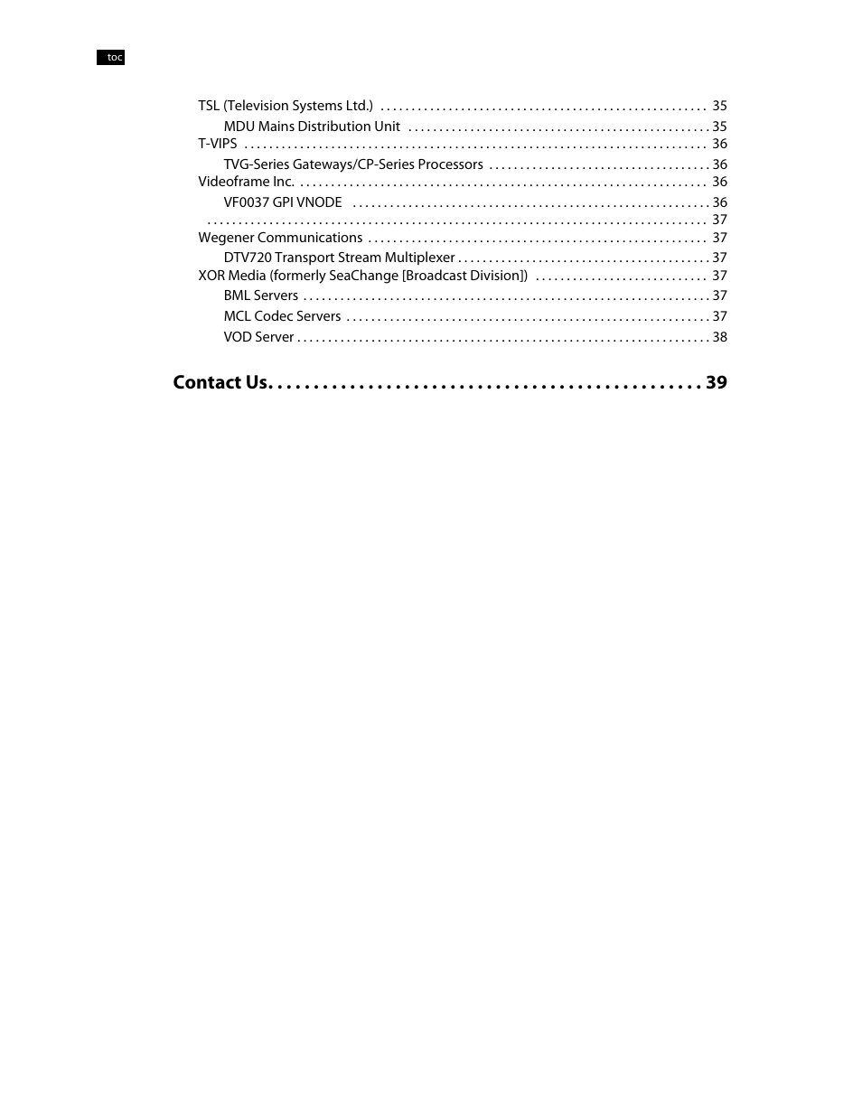 Contact us | Grass Valley iControl Supported Devices V.1 User Manual | Page 8 / 48
