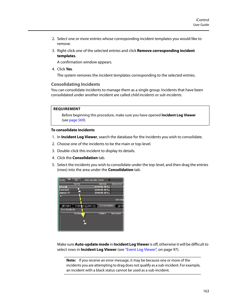 Consolidating incidents | Grass Valley iControl V.6.02 User Manual | Page 173 / 610