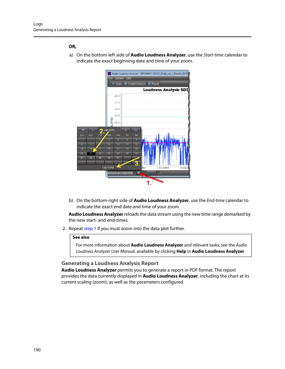 Generating a loudness analysis report | Grass Valley iControl V.6.02 User Manual | Page 200 / 610
